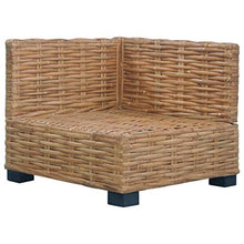 SKM Divano Angolare con Cuscini in Rattan Naturale