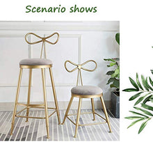 WANGFENG Sgabelli Sgabelli da Bar Bancone da Cucina Sgabello da Trucco Gambe in Metallo Dorato Moderno Ed Elegante in Velluto Grigio Cast Chic Bar Design Creativo con Fiocco Posteriore