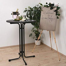 Beautissu Sylt Gastro Tavolo Alto Pieghevole Ø 80 cm Tavolo Bar Esterno Grigio - Tavolino da Bar o da Cucina Rotondo per bistrot e Pub - Tavolo da Giardino - Resistente al Calore e ai Graffi