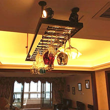 YWYW Wine Bar Bar Wine Glass Rack Hanging Wine Glass Bar Hanging Creativo Europeo Portabottiglie di Vino Appeso a Parete Industriale Decorazione portabottiglie Nero (Dimensioni: L120 * W30CM)