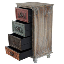 Mendler Serie Vintage Como cassettiera Legno Stile Spagnolo Modello Vigo 34x44x80cm