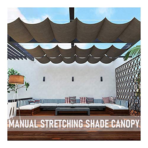 Ombra Della Terrazza Retrattile Baldacchino Kit Di Installazione Scorrevole Su Una Fune Metallica Ombreggiatura 96% Appendiabiti Pre-assemblato Per Pergola Ponte Ristorante Caffetteria