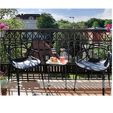 sedie da giardino nero plastica | giardino esterno arredo.Sedia impilabile resistente alle intemperie 4X | Mobili per balcone per terrazza o giardino, sedia da cucina caricabile fino a 160 kg