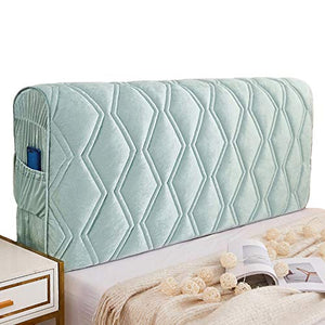 Copertura Testiera Letto, Fodera per Testiera Lavabile Resistente Ai Graffi E Antipolvere, Fodera Protettiva Antipolvere per Arredamento Camera da Letto,Green-120cm