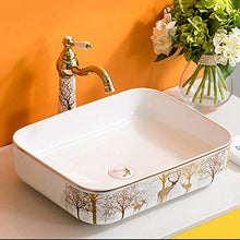 Lavabi- Lavabo in Ceramica Bagno per la casa Lavabo Art Basin personalità Creativa Europea sopra Il lavabo (Colore : A, Dimensioni : 500 * 400 * 135)