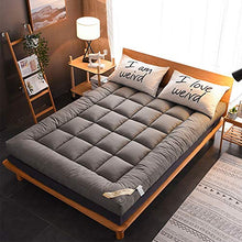 Yamyannie-Home Materasso Pad Topper Equipaggiata |Giù Alternativa Materasso Copertura Totale Materasso Pad (Colore : Grigio, Dimensione : 120x200cm)