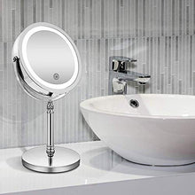 Specchio per Trucco Double Face Specchio Cosmetico Illuminato con Luci LED Ingradimento 1X/10 X 360° Girevole per Trucco, Camera da Letto, Specchio di Viaggio USB Ricaricabile