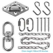 Chihee Kit di Sospensione Amaca Sedia Infissi 200 kg Ganci Girevoli con Catena 1 Meter/3,28 ft Fibbia Girevole Saccone da Pugilato Pilates Sospeso Resistente Interno Esterno