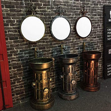 ZTGL Mobili da Bagno Rotondi per Lavabo, Set di Mobili da Bagno Autoportante, Vanità Artistica in Ferro,Rosso,Without Mirror