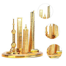 BLLBOO Shanghai Building Models - Shanghai Building Collection Model Oriental Pearl Tower Global Financial Center Souvenir(L-Oro)