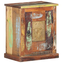 vidaXL Comodino Decorato con Buddha 40x30x50 cm in Legno di Recupero