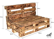 clc Divano divanetto 2 posti in Pallet EPAL per Esterno e Giardino -Made in Italy- Rustico, 120x80x78