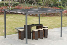 [Aggiornato] Pergola in Alluminio con Tetto a Scomparsa, Padiglione dal Design Elegante, Gazebo con Tessuto in Poliestere Impermeabile e Resistente ai Raggi UV, Uso Esterno (3 x 4, Grigio)