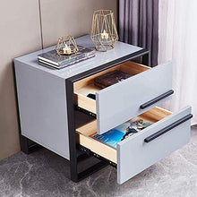 H-CAR Robusto Accent Table Comodino Mobili per la casa Camera da Letto 2 cassetti Comodino in Legno massello Armadio di stoccaggio Divano Tavolino Moderno Comodino A 50x40x50cm