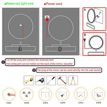 L&ED Specchi da toeletta a Parete Specchio Rotondo da Bagno retroilluminato con Illuminazione a LED, antifog, IP44, Grande
