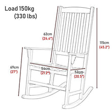 Sedie a Dondolo da Giardino Bianca Terrazza Sedia A Dondolo, Legno Portico Rocker Adulti Per Persone Pesanti, Poltrone Portatili Resistenti Reclinabili Per Giardino, Piscina E All'aperto Interno Ester