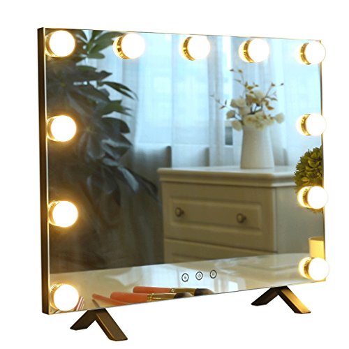 Specchio per il Trucco in Metallo Smart Square LED Lampadina da Tavolo Trucco a Tre Colori Trucco