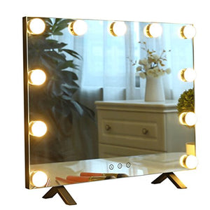 Specchio per il Trucco in Metallo Smart Square LED Lampadina da Tavolo Trucco a Tre Colori Trucco