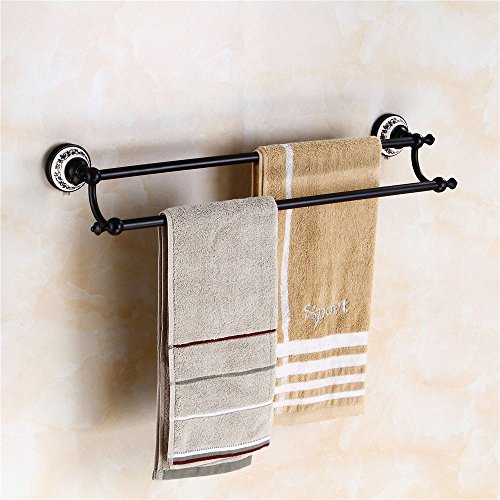 MBYW Portasciugamani Moderno Minimalista Portasciugamani Elegante per Il Bagno di Moda Portasciugamani retrò Europeo in Rame Nero Bronzo Serie Ceramica  Adatto per Bagno,Cucina, Ufficio