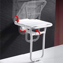 SETSCZY Sgabelli da Bagno, Sedia da Doccia Pieghevole a Parete Sgabello di Sicurezza per Vasca da Bagno con Gambe di Supporto,Bianca