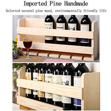 Porta Bottiglie da Vino Portabottiglie Vino Legno Rustico,portabottiglie in Legno per Vino da Parete,Scaffale Vini Scaffale A Parete Mensole da Muro con Fino A 7 Bottiglie di Vino E 6 Bicchieri Rac