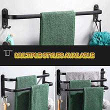 Portasciugamani da parete,Nero 3 strati Porta asciugamani da bagno Spazio alluminio Porta asciugamani autoadesivo con doppi ganci Usato per bagno Balcone cucina Portasciugamano/Scarpiera(70CM