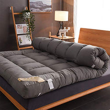 Yamyannie-Home Materasso Pad Topper Equipaggiata |Giù Alternativa Materasso Copertura Totale Materasso Pad (Colore : Grigio, Dimensione : 120x200cm)