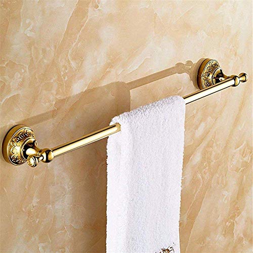 JKCKHA Northern Europe. cremagliera Mensole Mensole for Bagno Rack Appendiabiti a Parete Oro in Acciaio Inox Forata Singola Barra Bagno Asta