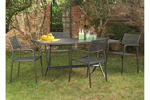RD ITALIA Set Tavolo Pieghevole e 4 Sedie da Giardino in Acciaio Lola Antracite
