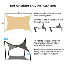 CH-GTJ Tenda A Vela Parasole Rettangolare,Ombrelloni da Giardino Impermeabile Protezione Antivento con UV Protezione per Terrazza, Campeggio, Cortile,Sandyellow,2.5X2.5m