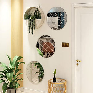 Home Supplies Interiors Art Deco - Specchio da parete rotondo in vetro trasparente da 50 cm, per camera da letto, specchio da parete moderno, per corridoio, ingresso e salotto (trasparente, diametro 50 cm)