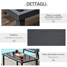 Outsunny Salotto da Esterno, Set 4 Pezzi con 1 Tavolino, 2 Sedie da Giardino e 1 Panca in Metallo, Nero