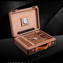 NIHAOA Accessori del Sigaro Caso corrosione Cigar Tavolo con igrometro e umidificatore - Portatile Scatola di sigari, con buona Tenuta Buon apporto di umidità