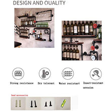 MoDi Wine Rack Retro Vento Industriale Tubo di Acqua A Parete Vino Rack