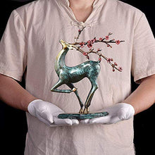 Decorazioni di cervo Sika in rame puro, decorazioni di armadietto del vino per la casa desktop scultura di cervi per ufficio, camera da letto, armadietto del vino, regali di compleanno di nozze