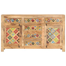 vidaXL Credenza con Piastrelle Ceramica 140x40x80 cm in Legno di Mango