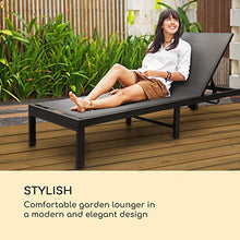 blumfeldt Lucca Lounger - Sedia a Sdraio, Sdraio da Giardino, Superficie: 57 x 187 cm, Portatile, con Rotelle, Schienale con 4 Regolazioni, Idrorepellente, Grigio Scuro