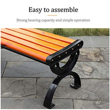 Panca da Giardino in Legno A 2 Posti, 120 Cm, Mobili da Esterno, Seduta con Doghe in Legno, Gambe in Metallo, Panchina per Balcone, Patio, Senza Schienale