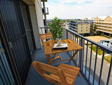INTERBUILD Sydney Tavolo pieghevole in legno per patio, 75 x 75 x 73 cm, finitura in teak dorato