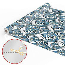 Anro - Tovaglia cerata lavabile, con foglie di palma, 200 x 140 cm, colore: oro e blu