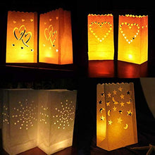 ARTFFEL Vola 30Pcs Hollow Fuori la Luce avvolge la Carta Fatta a Mano Fai da Te lumino votivo Lanterna avvolge Borsa Romantica for la Festa Nuziale Camera da Letto (Doppie Cuori) .Compleanno