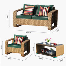 Aimir Set di Mobili da Giardino per Esterni, 4 Pezzi da Giardino per Il Tempo Libero con Combinazione di Divani in Rattan Set di Conversazioni per Patio Mobili da Salotto