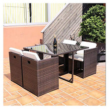 HLZY Tavolo in Vimini in Rattan mobili in Patio e Set Sedia, Patio Mobili da Giardino Tavolo e sedie Set Set di Vetro Top Tavolino da caffè Patio Set da tavolino da caffè Patio