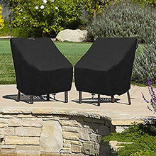 Copertura Protettiva per Sedie Esterno 2 Pezzi, Copertura per Sedie da Giardino in Tessuto Oxford 210D Impermeabile Antivento, Anti-UV, 70x79x102cm, Nero