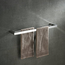 Beelee - Doppia barra portasciugamani da parete, 40 cm, cromata lucida, acciaio inox, BA8502C-40