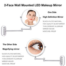JSJJAUJ Specchio per Il Trucco 10x Montaggio a Parete ingranditore Specchio Trucco 2-Face Touch Dimellente LED LED Vanity Specchio Specchio cosmetico Grossissant Miroir Mural