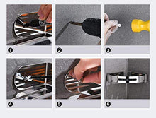 ZLININ Y-longhair - Scaffale angolare a forma di triangolo per bagno, montaggio a parete, in acciaio inox spazzolato 304, antiruggine, per cucina, balcone, angolo di montaggio