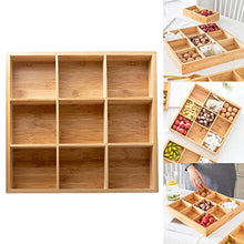 MagiDeal Legno 9-Scomparto Organizer Vassoio Quadrato Spuntino Frutta Secca Piatto Piatto di Stoccaggio Organizzatori per la Caramella Dessert Noci Cibo la
