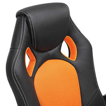 SONGMICS Poltrona Girevole da Ufficio, Direzionale, Ergonomica, Portata Massima 150 kg, Arancione