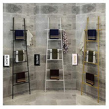Appendi Asciugamani Bagno, Grande Scala portasciugamani a 6 pioli per Asciugamani, Coperte o giornali, Piantana Porta Asciugamani Bagno in Metallo per Bagno ufficioBlack